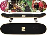 MAXOfit Skateboard Ahorn 31 Zoll mit verschiedenen Designs und hochwertigen Aluminium Achsen, ABEC 11 Kugellager (Infinity)