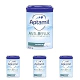 Aptamil Anti-Reflux - Komplettnahrung von Geburt an, Zum Diät Management, Bei Spucken & Aufstoßen, Babynahrung, Milchpulver, 1x 800 g (Packung mit 4)