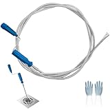 Jerhyun Rohrreinigungsspirale, 6mmx3m Abflussreiniger Spirale with Gloves für den Einsatz in Toiletten, Badewannen, Waschbecken(3m)