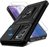 Kameraschutz Handyhülle für Samsung Galaxy Note 20 Hülle mit Displayschutz, 360 Grad Magnet Metall Ring Halter Galaxy Note 20 Handytasche Case Stoßfest Schutzhülle für Samsung Note 20 5G (Schwarz)