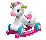 Clementoni 61555 Einhorn Wippe Einhorn Wippe und Läufer mit Musik, Liedern und pädagogischen Inhalten: Zahlen, Buchstaben, für Babys ab 12 Monaten