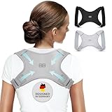 Back Bodyguard Haltungskorrektur Rücken Damen - Innovativer Rücken Geradehalter für eine aufrechte Haltung - posture corrector men - Schulterband - back brace - Grau, M