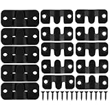 VALICLUD 10 Satz Edelstahl Bilderrahmen und Spiegelaufhänger Schwerlastfähige Ineinandergreifende Haken mit Schrauben Schwarz für Kunstwerke und Spiegel Vielseitig Einsetzbar