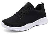 DAFENP Sportschuhe Laufschuhe Atmungsaktiv Leichte Turnschuhe Gym Fitness Sneaker für Herren Damen (A Schwarz, numeric_42)