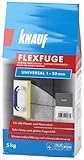 Knauf Flexfuge Universal 5 kg Basalt, universell einsetzbar für ein besonders glattes Fugenbild auf Wand & Boden im Innen- & Außenbereich, schnellhärtender Fugenmörtel auf Zementbasis