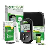 OneTouch Select Plus Flex® Blutzuckermesssystem für Diabetes (Zucker-Krankheit) I 1 Blutzucker-Messgerät (mmol/L) + 40 Teststreifen + 1 Stechhilfe + 40 Lanzetten im Etui (inkl. Batterie)