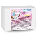 Wäschefee Spülmaschinentabs All-in-One, 150 Stück - Geschirrspüler Tabs mit Kraftformel gegen Eingebranntes, Fett & Kalk - Tabs für Geschirrspüler mit Glanzformel für strahlende Gläser & Geschirr