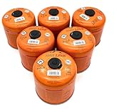 SMH LINE® 6x 500g Schraubkartusche Butan Propan Gas Schraubventil Universalgewinde 7/16 Gaskartuschen Ventil EN 417 Bunsenbrenner Campingkocher Grill Gaskocher Gasheizung Lötbrenner (6x Kartuschen)