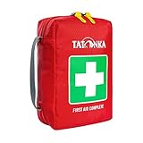 Tatonka First Aid Complete - Erste Hilfe Set mit umfangreichem Inhalt für 1 bis 4 Personen - U. a. Rettungsdecke, Checkliste und Spickzettel für die Erstversorgung - 18 x 12,5 x 5,5 cm - rot