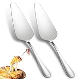 HAOQIAGA 2 Stück Tortenheber Edelstahl, Vielseitiger Tortenheber mit Messer, Kuchenheber mit Gezackten Kanten für Restaurants, Küche, Partys und Hochzeiten, Hochglanzpoliert & Spülmaschinenfest