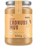 VETAIN Bio Erdnussmus Cremig 500g - 100% Bio-Erdnüsse - vegane Erdnussbutter - reich an Protein & Ballastoffen - ohne Zucker & Palmöl - perfekt als Topping für Müsli, Porridge oder als Brotaufstrich
