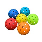Pozzobon Floorball & Unihockey Ball, Pickle Ball, Pickleball 6er Set, Wettkampfball + Trainingsball mit 40 Löcher PKQ-01 (Mix Farbe)