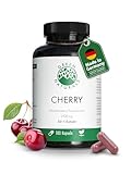 Montmorency Sauerkirsche 105.000 mg (50:1 Extrakt) - 180 Kapseln - In Deutschland produziert & laborgeprüft - 2.100 mg Extrakt (entspricht 105.000 mg Kirschpulver) pro Tagesdosis - Green Naturals®