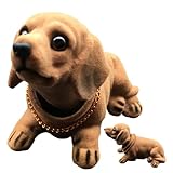Hunde-Wackelkopf für Auto, Armaturenbrett, Wackeldackel aus Kunstharz, Schreibtisch-Ornament, lustige Auto-Dekoration für Hundeliebhaber