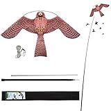 Laptony Bird Scarer Flying Kite Crops Farm Protector Bird Hawk Flying Kite mit 4 m Teleskopstange (Stil A)