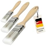 ORGAFLIX Lasurpinsel 30mm Premium - 3er Set - Kein Borstenverlust - Lasur Pinsel-Set für Holz außen, Lacke, Farbe, Öl, Möbelfarbe streichen - Lackpinsel Pinselset klein, Malerpinsel, Flachpinsel