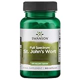 Swanson, Full Spectrum St. John's Wort (Echtes Johanniskraut), 375mg, hochdosiert, 60 Kapseln, Laborgeprüft, Sojafrei, Glutenfrei, Ohne Gentechnik