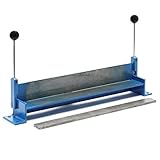 Wiltec Blechbiegemaschine 460 mm (18') Blechlänge, max. 90° Biegewinkel, Abkantbank zum Blech Abkanten aus Gusseisen in Blau und Grau