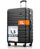 Travely Polycarbonat Koffer Groß 77cm XL - 100L Innenvolumen - 158cm Gurtmaß, sehr robuster Hartschalenkoffer mit sanften Rollen & TSA Schloss, Reisekoffer, Handgepäck Koffer, Reisekoffer mit Rollen