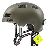 uvex city 4 - leichter City-Helm für Damen und Herren - individuelle Größenanpassung - inkl. LED-Licht - green smoke matt - 58-61 cm