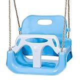 ZERRO Babyschaukel Kinderschaukel Outdoor und Indoor Verstellbar 50KG Ab 2 Jahren,Blau