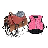Tiiiopkvvv Reitweste, Reiten, Trainingsweste, Körpersicherheit, gepolstert, Protektorausrüstung, Unisex, Erwachsene, Jungen, Mädchen, Kinder, Ponysattel (Schwarz, M + B) (CL+A)