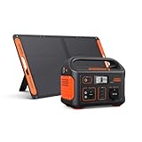 Jackery E500 Tragbare Powerstation, 518Wh Solargenerator mit SolarSaga 100W Solarpanel, 230V/500W mobile Stromversorgung mit LCD Anzeige für Camping, Outdoor Abenteuer & Notfälle-Generalüberholt