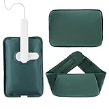 hYwecy Wiederaufladbare Elektrische Wärmflasche Mit Soft-Touch-Gürtel und Warmen Handschuh Tasche, Heißes Wasser Tasche für Hals (Grün)