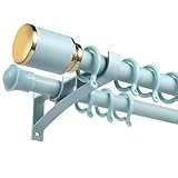 Gardinenstangen, Doppel-Set für Schlafzimmer und Fenster, verstellbar, 68 bis 600 cm, inklusive Halterungen, ideal für Raumteiler