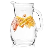 KONZEPT Hochwertiger Wasserkrug Glas 500ml 1 Stk. Glaskrug Perfekt für Wasser, Milch, Säfte Wasserkanne mit ergonomischem Griff – In verschiedenen Größen erhältlich