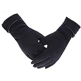Outrip Warme Winterhandschuhe für Damen, Touchscreen, Handy, winddicht, gefüttert, dick, Schwarz, M