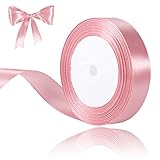 22m x 2cm Satinband Rosa, Schleifenband Hochzeit Geschenkband Rosa Dekoband Rosa Band für Geschenkverpackung Brautstrauß Basteln Geburtstag Hochzeit Dekoration