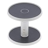 Eujgoov Einstellbare 2 -stufige Turntable -Gewürzregal Organizer Storagerack, Hochwirksame Kunststoff rotierende Gewürzregal, Grau weiße, Ordentlich Speichern Gewürze für Küche, Medizin, Kosmetik