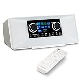 MEDION P85333 Internetradio mit DAB+ (WLAN, UKW, Spotify Connect, Amazon Music, USB, Kopfhörer-Anschluss, AUX, Stereo Line-Out Cinch, Sleep Timer) weiß