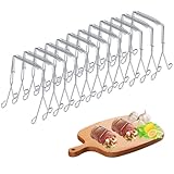 12 Stück Edelstahl Rouladenklammern Wiederverwendbar – Roladenklemmen für Kohlrouladen, Fleisch & Gemüse | Perfekte Alternative zu Rouladennadeln oder Rouladenspieße für Grillen, Schmoren & Backen