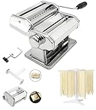 MZTOGR Pasta Maker machine, Set mit 6 Stück 150 mm Stahl Nudelmaschine mit 9 einstellbaren Dickeneinstellungen, inklusive Ravioli Maker Aufsatz, Nudeltrockner (MZ-150PST)