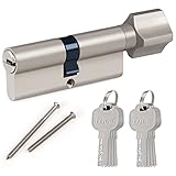 Hengsong Profil-Knaufzylinder ürzylinder Schließzylinder Zylinder 40/40 Metallsilber-Knaufzylinder inkl. 8 Schlüssel aus Zinklegierung