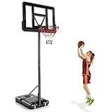 COSTWAY Basketballständer 130-305 cm höhenverstellbar, Basketballkorb Outdoor mit Ständer & 2 Rädern, mobiles Basketballanlage Korbanlage für Kinder, Erwachsene