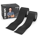 TRUETAPE® Kinesiotape – BASIC Uncut Duo – 2x Rollen (5 m x 5 cm) ungeschnitten – Wasserfestes & Elastisches Kinesiologie Tape – Physiotape mit starker Klebekraft für Alltag & Sport – 2 x Schwarz