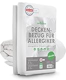 Welldora ǀ Milbenbezug Bettdecke 155x220 ǀ Allergiker Deckenbezug fachärztlich getestet ǀ Premium Encasing mit Reissverschluss ǀ Allergiker Bettwäsche Decke 155x220