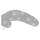 Amilian Stillkissenbezug - Stillkissen Bezug 170 cm - Bezug Stillkissen - Bezug für Stillkissen - Ersatzbezug für Stillkissen - Pregnancy Pillow Cover - Schwangerschaftskissenbezug - Grau