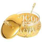 Toyvian Haus Gewürzbehälter Salzstreuer Küchen Gewürzdose Eisenglas Haushalt Gewürzglas mit Deckel Küchenaufbewahrung Salzbehälter Langlebig Leicht zu Reinigen