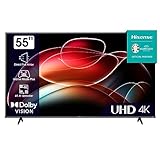 Hisense 55E6KT 139cm (55 Zoll) Fernseher, 4K UHD Smart TV, HDR, Dolby Vision, Triple Tuner DVB-C/S/ S2/ T/ T2/ DTS Virtual X, Alexa Built-in, Bluetooth, WiFi, Hotel Mode, Schwarz [2023]