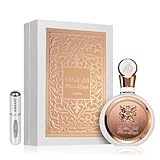 Fakhar for Women Eau de Parfum, 100 ml, arabisches Parfüm für Damen, langanhaltend, Import aus Dubai, blumiger und süßer Duft für Frauen, inklusive nachfüllbarem Zerstäuber, 5 ml (Fakhar Rose)