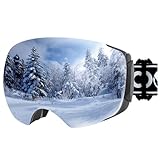 COOLOO Skibrille Herren Damen Jugendliche - Magnetischer OTG Rahmenloser Anti-Beschlag-Schutz mit 100% UV-Schutz