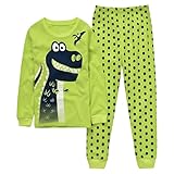 Langarm Schlafanzug Jungen Pyjamas Zweiteiliges Set Winter Baumwolle Bedrucken T Shirt Und Hose Kinder Mädchen Weich Leicht Schlafanzug Sets 2 Teilig Einfarbige Nachtwäsche (Black, 12-18 Months)