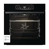 Gorenje 738415 OptiBake BOS 6737 E13BG Einbau-Backofen / 77L / Heißluft/ExtraSteam/GentleClose & Open/Bratenthermometer/AirFry/Pizzamode 300°C/PerfectGrill/ChildLook/Teleskopauszüge/schwarz