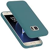Cadorabo Hülle kompatibel mit Samsung Galaxy S7 Hülle Silikon Handyhülle für Galaxy S7 Case aus flüssigem Silikon- Kratzfeste und stoßfeste dünne TPU Schutzhülle - Liquid GRÜN