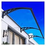 Modernes Polycarbonat-Türvordach, 150 x 120 cm, gebogener Regenschutz für UV-, Schnee- und Regenschutz, großes Waschbecken-Design, Außenmarkise (0,6 x 2,8 m)