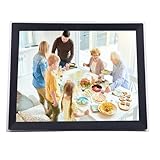 Digitaler Fotorahmen, 15 Zoll FHD WiFi Elektronischer Bilderrahmen für Großeltern MAM Dad, Touchscreen Auto Rotation 32 GB, Fotovideo über App Teilen (EU-Stecker)